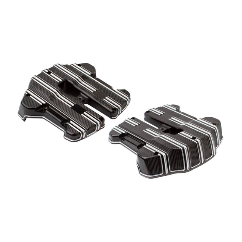ARLEN NESS, 10-GAUGE ROCKER COVER SET. BLACK GLOSS BLACK CONTRAST MACH 573555