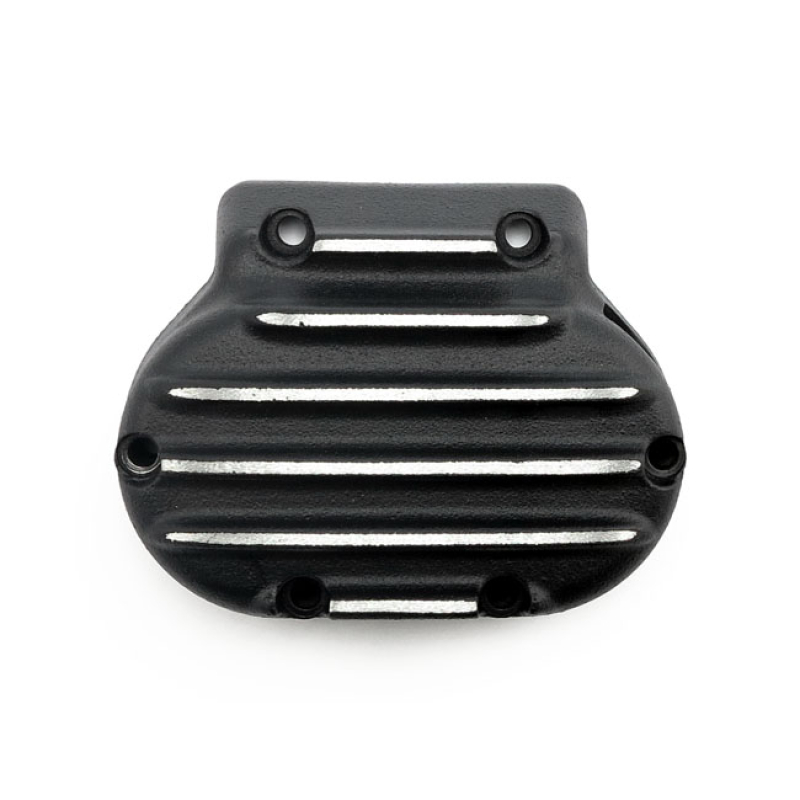 EMD TRANSMISSION END COVER, CABLE CLUTCH. BLACK CUT CAST ALUMINUM FOR 574260