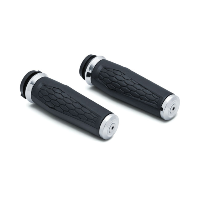 KURYAKYN, HEX GRIPS FOR ELECTRONIC THROTTLE. CHROME 576872