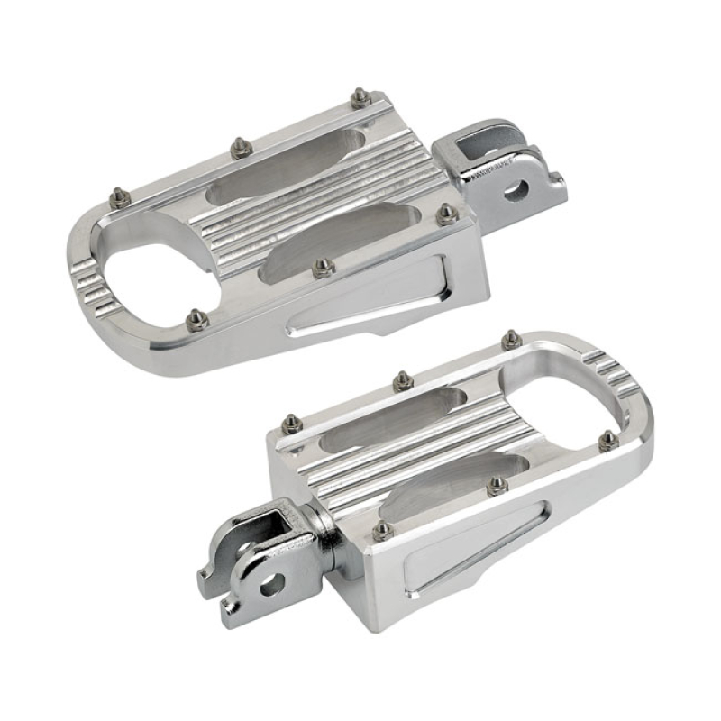 BILTWELL PUNISHER XL RIDER FOOTPEGS POLISHED LARGE. POLISHED. CNC MACH 580388