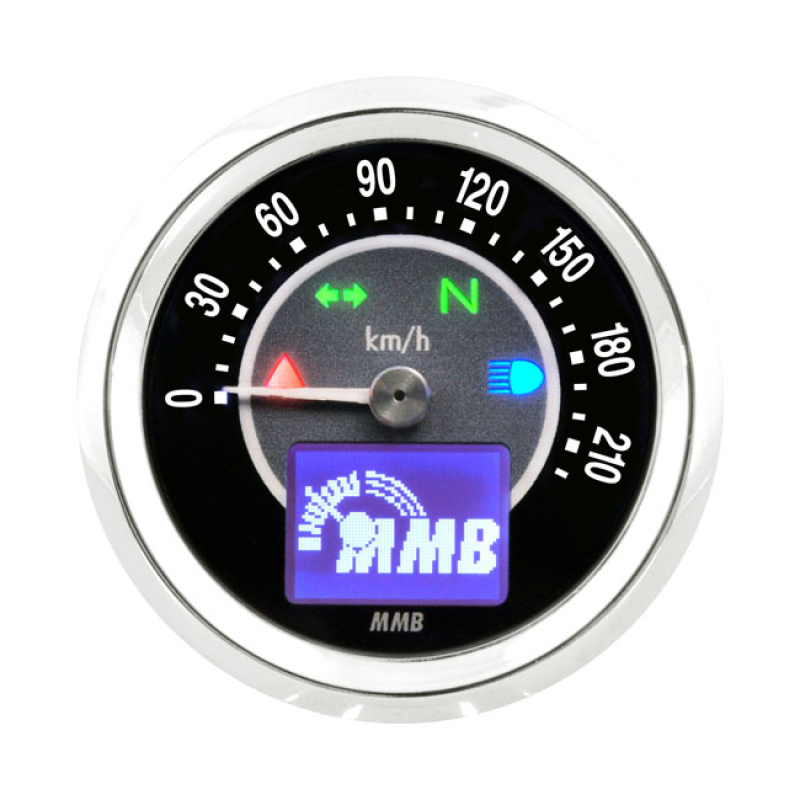 MMB 48MM ELECTRONIC SPEEDOMETER TARGET 220KMH CHROME 583856