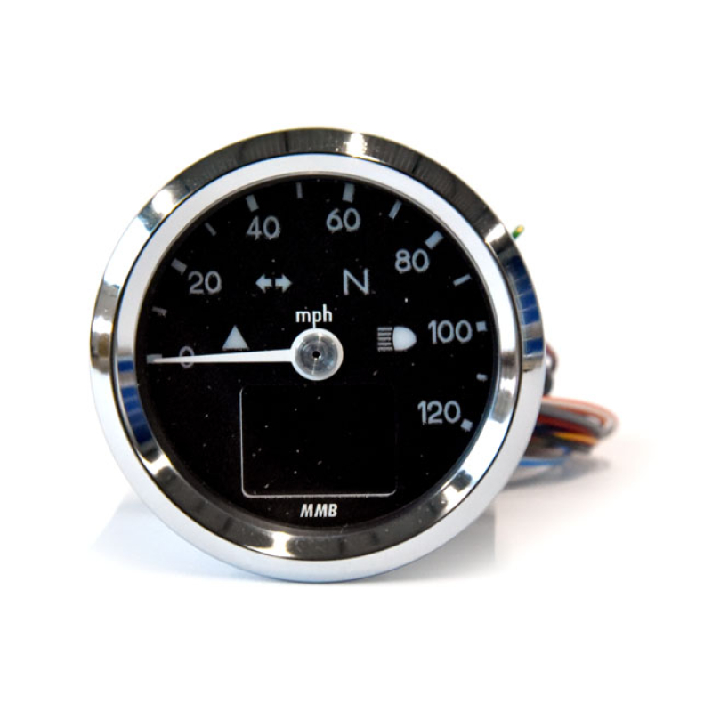 MMB 48MM ELECTRONIC SPEEDOMETER BASIC 120MPH CHROME 583858