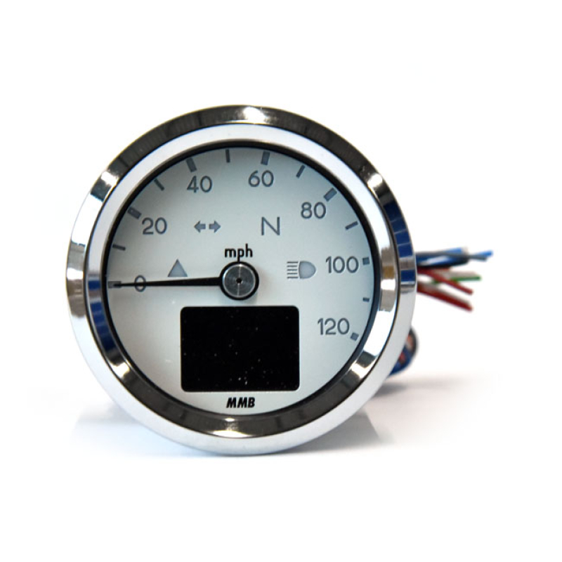 MMB 48MM ELECTRONIC SPEEDOMETER BASIC 120MPH CHROME 583860