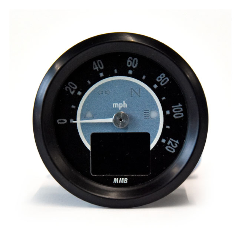 MMB 48MM ELECTRONIC SPEEDOMETER TARGET 120MPH BLACK 583863