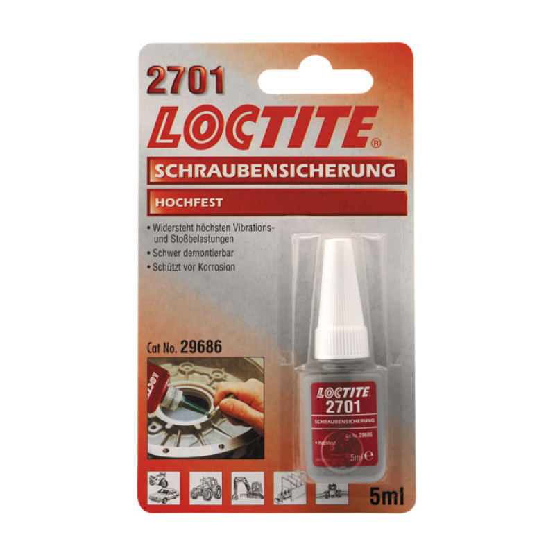 LOCTITE 2701 RED, THREADLOCKER 5CC 586008