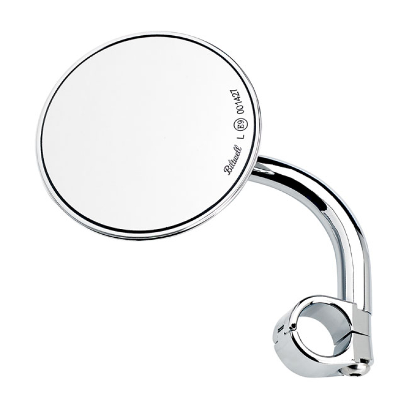 BILTWELL UTILITY ROUND MIRROR SHORT STEM CHROME ECE APPR. 586416