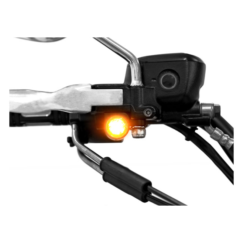 ZIEGER BELOW BAR LED TURNSIGNALS # 4, BLACK SIMPLY INSTALLS BELOW THE 587839