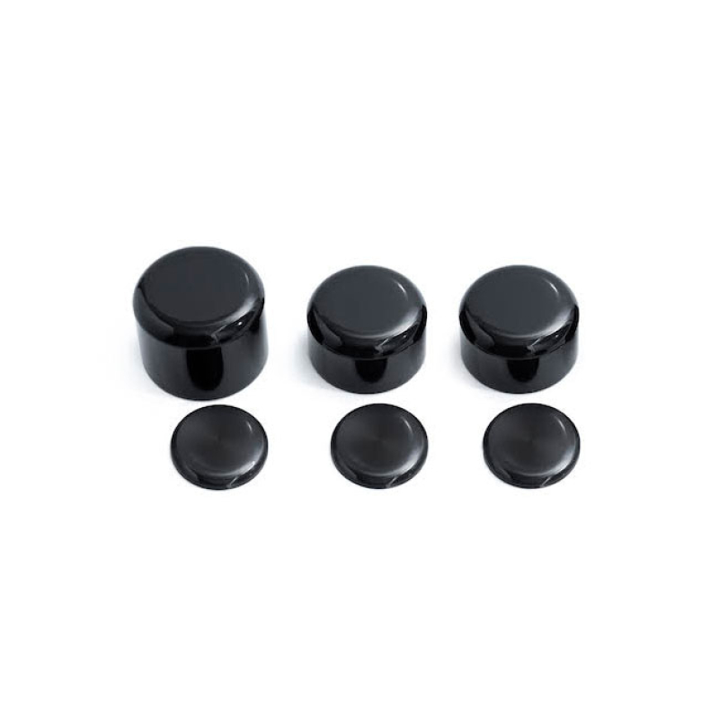 KILLER CUSTOM, WHEEL AXLE & SWINGARM COVER SET. 6-PIECE GLOSS BLACK PO 587872