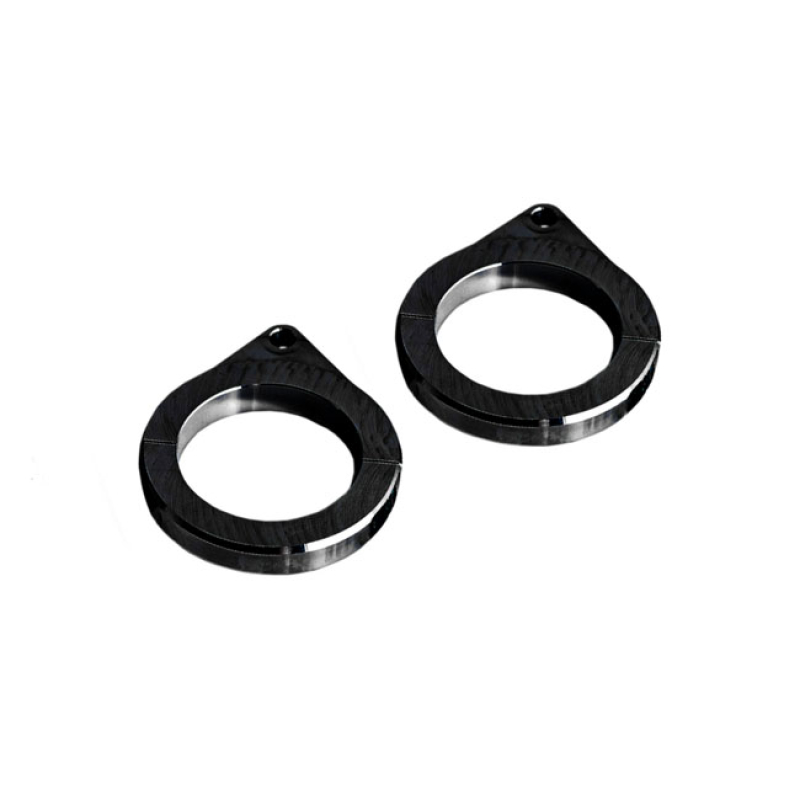 KILLER CUSTOM, SPEEDOMETER HOUSING BRACKETS. 1-1/4" BLACK ALUMINUM. BL 587887