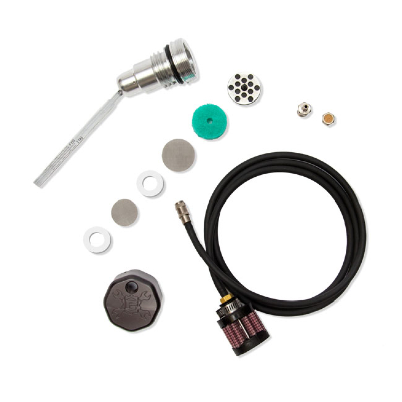 FEULING, OIL TANK BREATHER KIT & VENTED DIPSTICK. BLACK CAP BLACK CAP. 588051
