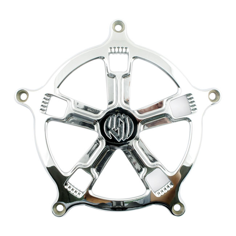 RSD, VENTURI AIR CLEANER FACE PLATE. 'TURBO', CHROME 589206