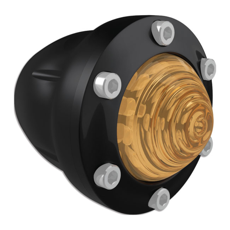 RSD, TRACKER TURN SIGNAL SET. BLACK, AMBER LENS - GLOSS BLACK   - AMBE 589829