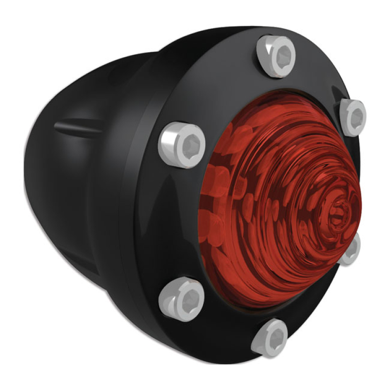 RSD, TRACKER TURN SIGNAL SET. FRONT. BLACK, RED LENS - GLOSS BLACK   - 589831