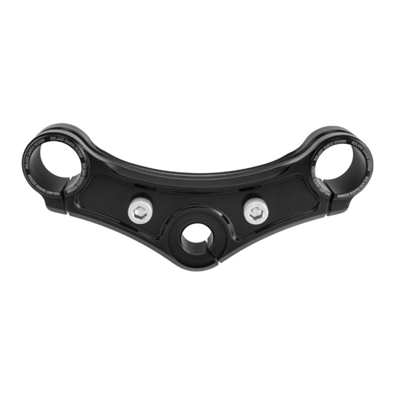 ROLAND SANDS, XL TOP TRIPLE TREE CLAMP. BLACK CNC MACHINED BILLET ALUM 589974