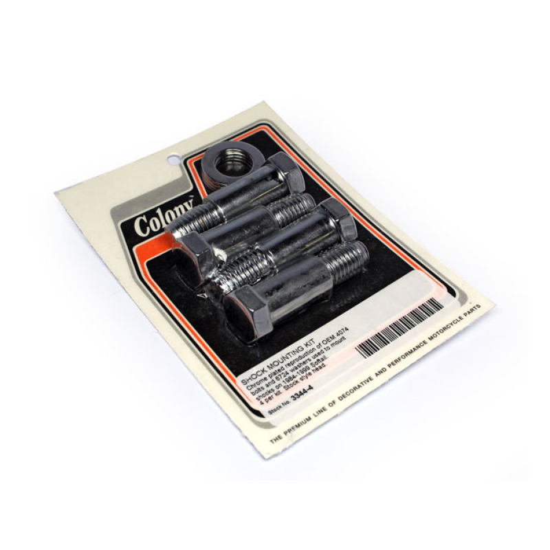 COLONY, SOFTAIL SHOCK MOUNT KIT. CHROME CHROME PLATED HARDWARE USED TO 590071