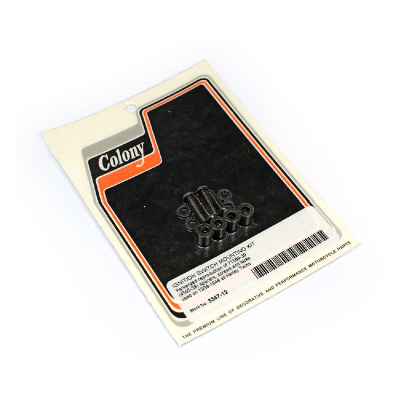 COLONY, IGNITION SWITCH MOUNT KIT. BLACK BLACK PARKERIZED. REPRODUCTIO 590073