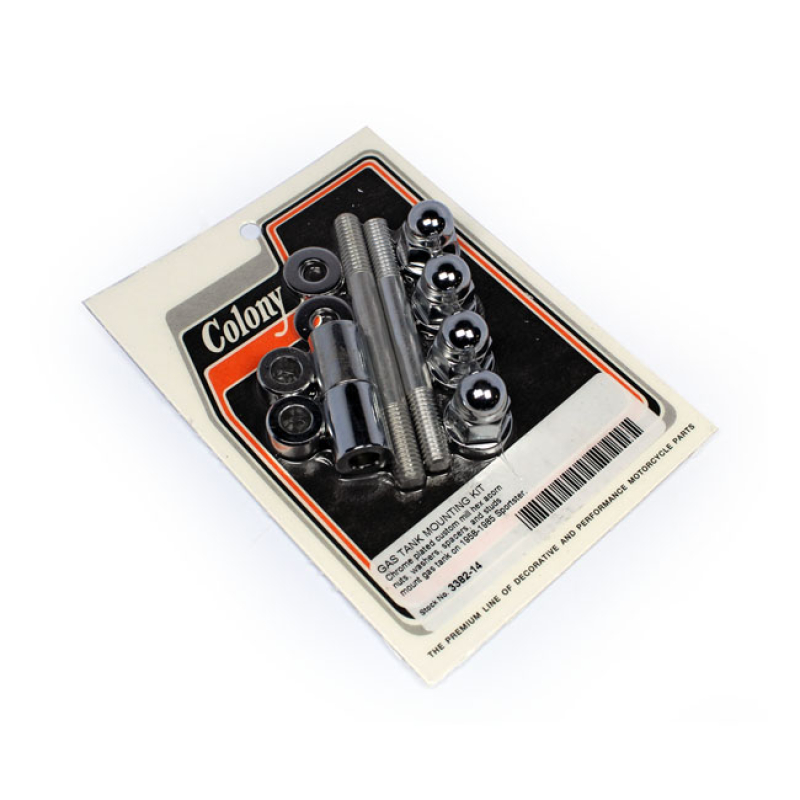COLONY, GAS TANK MOUNT KIT. CHROME CHROME PLATED. CUSTOM KIT WITH MILL 590280