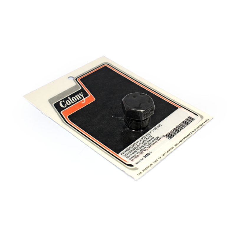COLONY, OVERSIZE SELF TAPPING TRANSMISSION FILLER PLUG BLACK PARKERIZE 590332