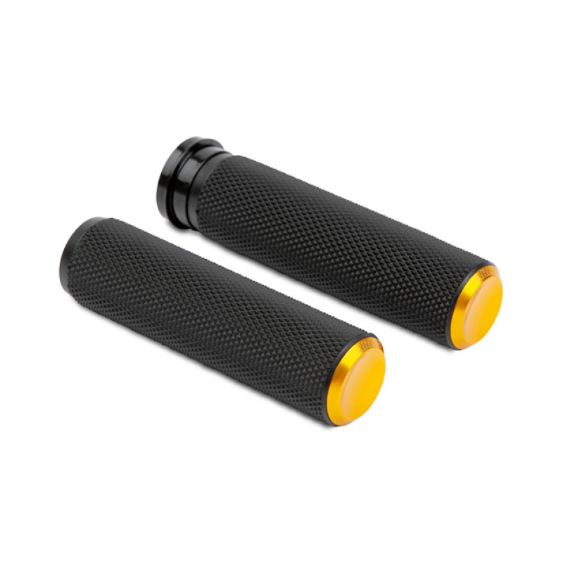 ARLEN NESS, KNURLED FUSION RUBBER GRIPS GOLD GOLD ANODIZED. PLAIN END 590408