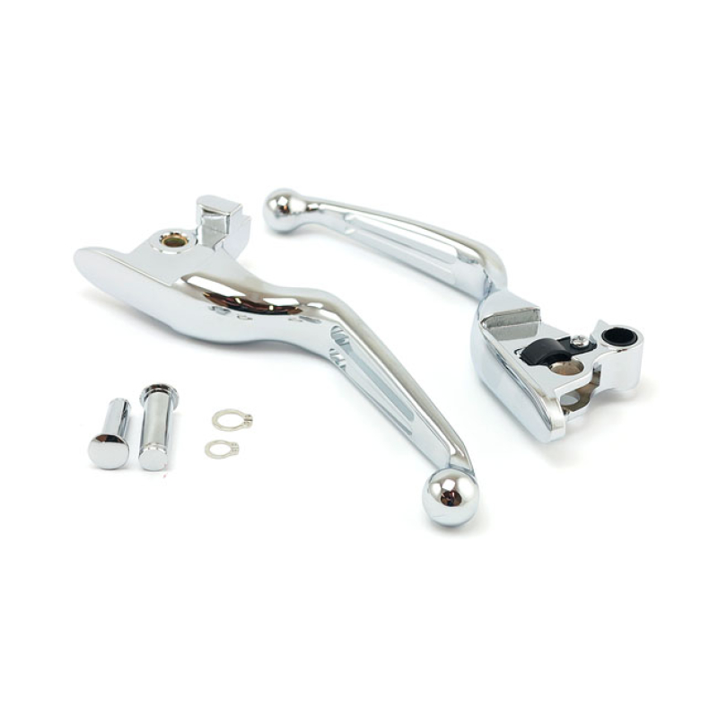HANDLEBAR LEVER KIT, 2 SLOT WIDE BLADE. CHROME 592653
