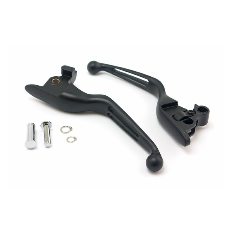 HANDLEBAR LEVER KIT, 2-SLOT WIDE BLADE. BLACK 592654