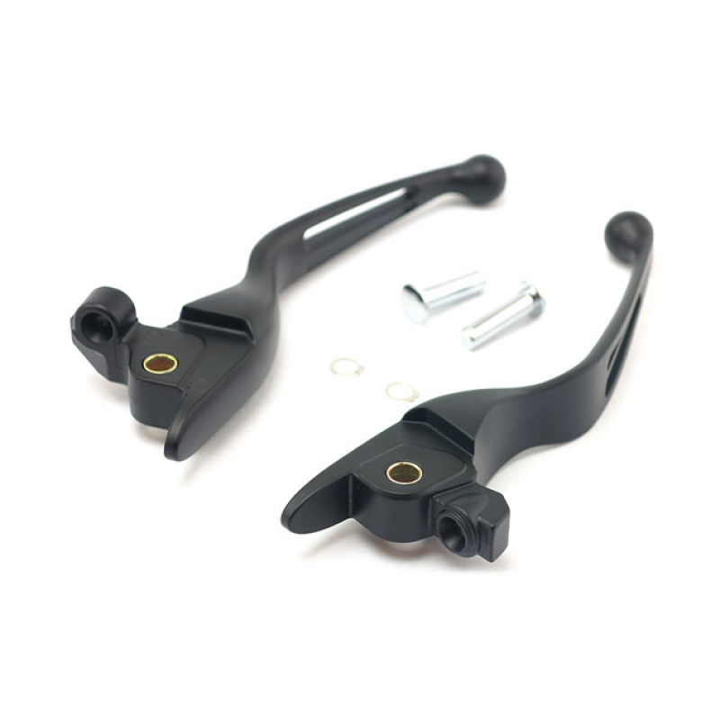 HANDLEBAR LEVER KIT, 2-SLOT WIDE BLADE. BLACK 592660