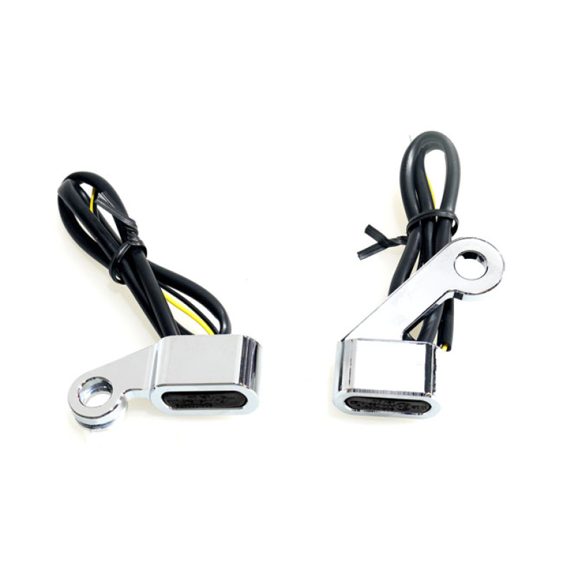 FASTLINE, BELOW BAR LED TURN SIGNAL SET. CHROME, SMOKE LENS CHROME. SM 597590