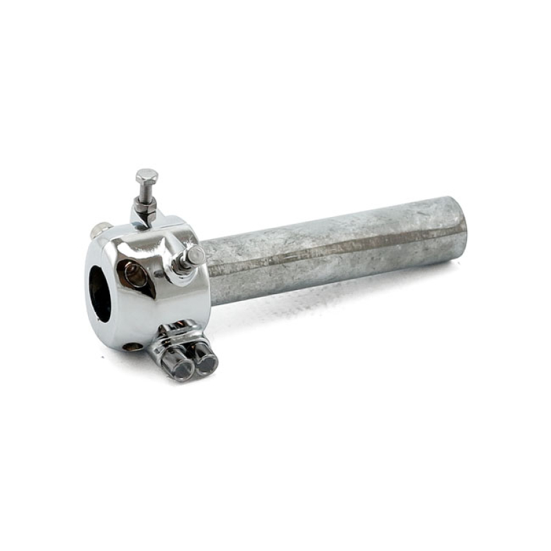 UNIVERSAL METAL THROTTLE GRIP 7/8"/22MM HANDLEBARS, CHROME CHROME. DUA 598971