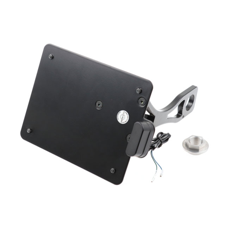 CULT-WERK, SIDE MOUNT LICENSE PLATE BRACKET, BLACK. AUSTRIA GLOSS BLAC 599111