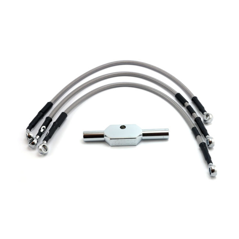 GOODRIDGE BRAKE LINE FRONT, STAINLESS CLEAR COATED STAINLESS CLEARCOAT 599139
