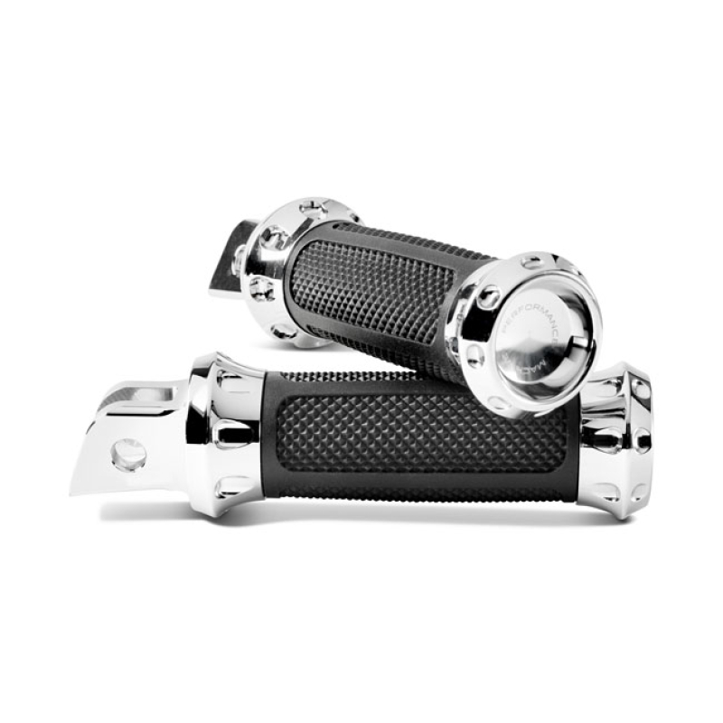 PERFORMANCE MACHINE, OVERDRIVE RIDER FOOT PEGS. CHROME CHROME. BILLET 599216