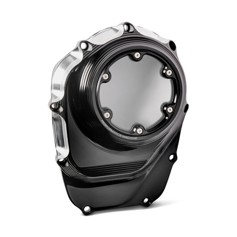 PM, CAM COVER VISION. CONTRAST CUT BLACK ANODIZED CONTRAST CUT MACHINE 599352