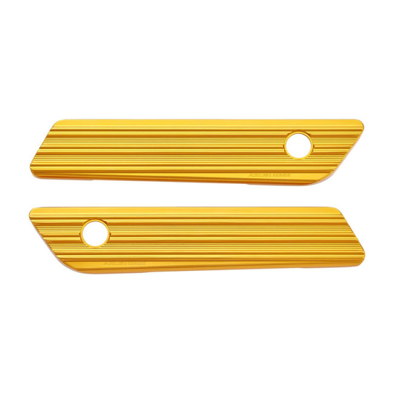 ARLEN NESS, SADDLEBAG LATCH COVER SET. 10-GAUGE, GOLD ALL GOLD ANODIZE 599446