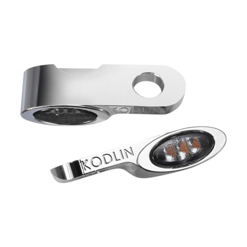 KODLIN, LED TURN SIGNALS ELYPSE FRONT. CHROME CNC MACHINED FROM BILLET 599560