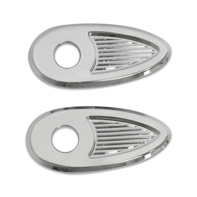 KODLIN, FENDER STRUT TURN SIGNAL HOLE COVERS. CHROME 599570