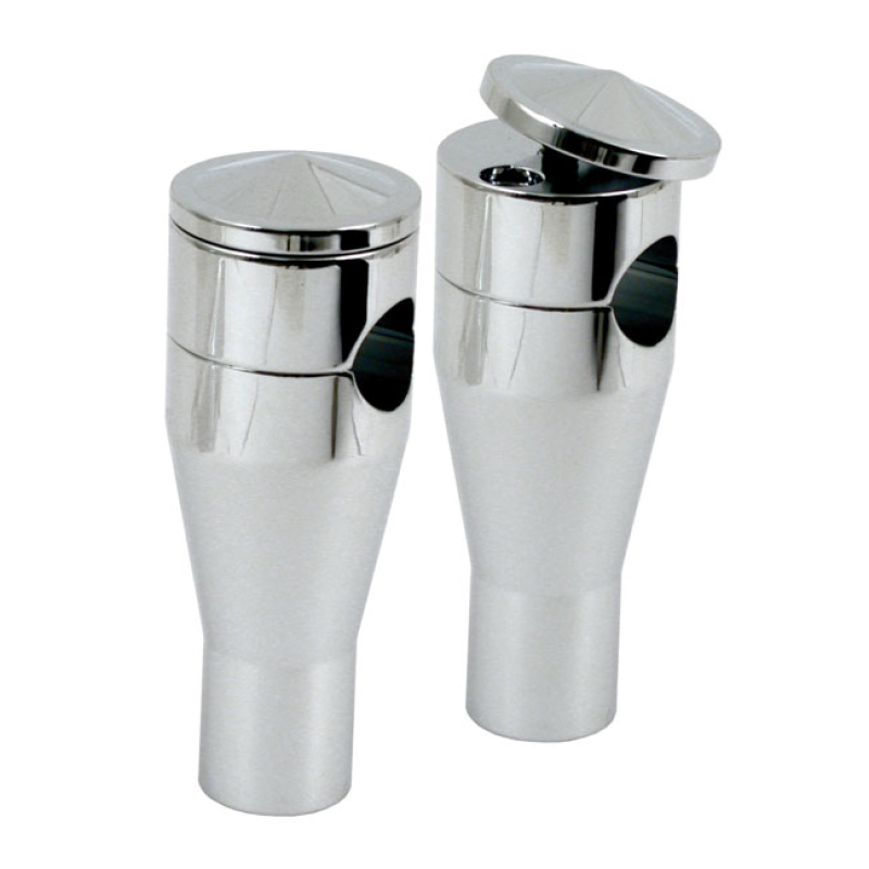 TWIST-TOP PANHEAD STYLE RISERS. CHROME, 4" RISE CHROMED ALUMINUM LIGHT 900346