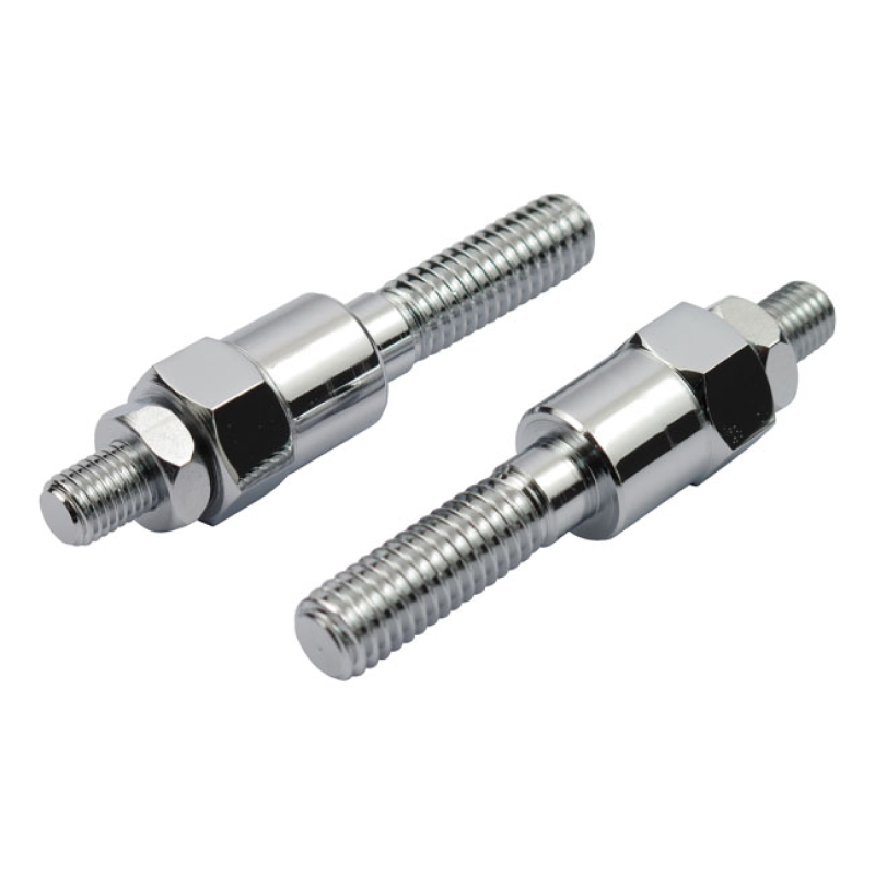 DYNA FRONT TURN SIGNAL RELOCATION KIT. CHROME STEEL RELOCATION STUDS, 900438