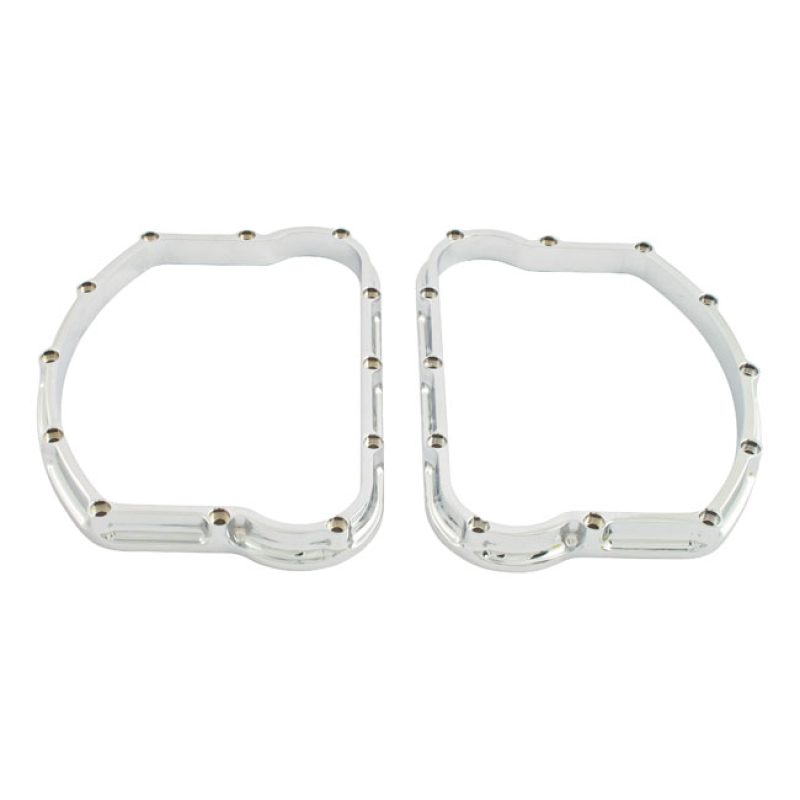 PAUGHCO, PANHEAD 'SCULPTED' D-RINGS. CHROME CHROME. CNC MACHINED BILLE 902916