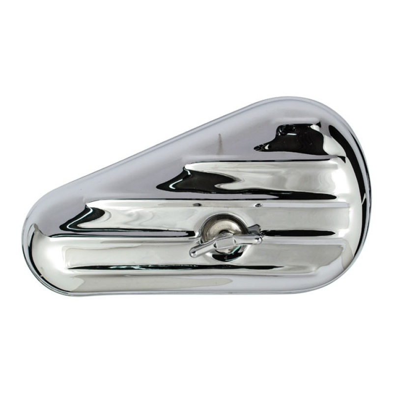 PAUGHCO, EARLY STYLE TOOL BOX RIBBED. CHROME RIGHT SIDE.  OEM RIBBED S 902949