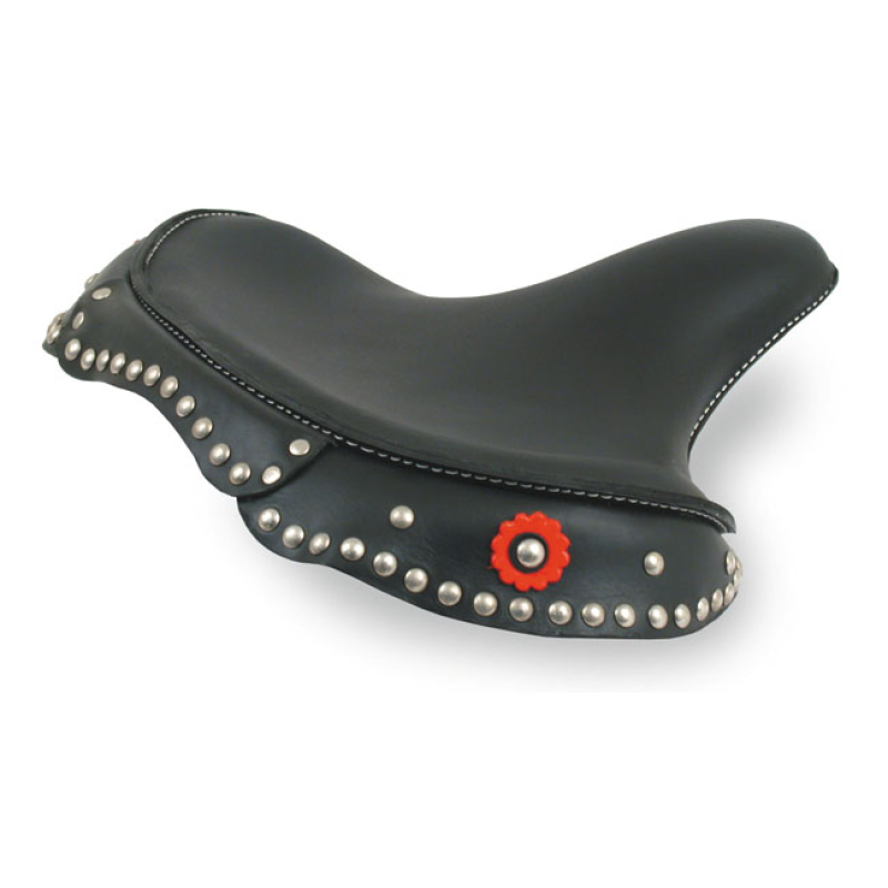 SOLO SEAT DELUXE. EARLY STYLE. BLACK BLACK LEATHER WITH SKIRTS. A STUN 903009