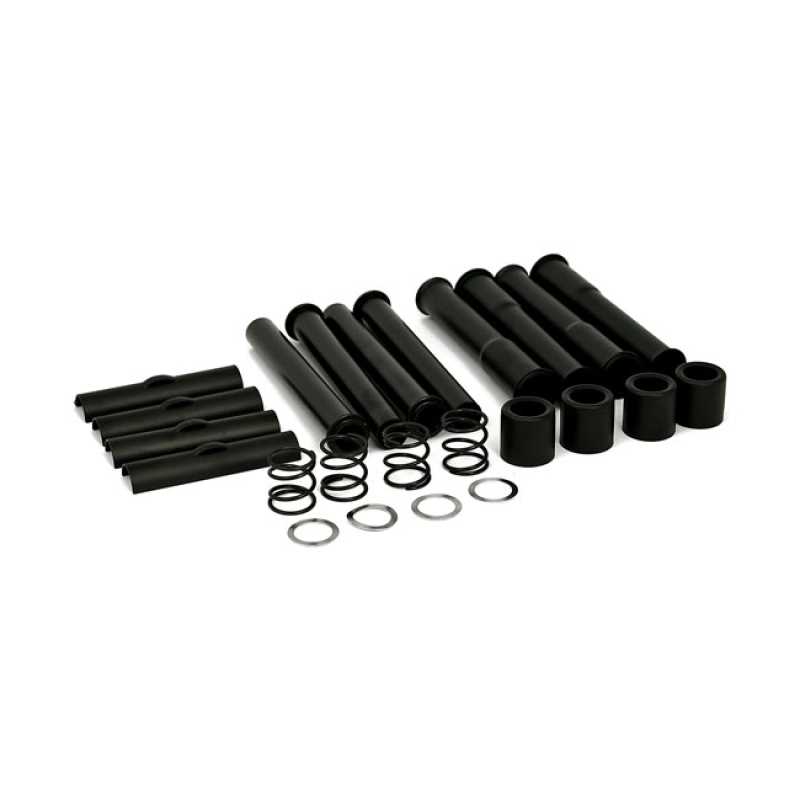 COMPLETE 66-E79 SHOVEL PUSHROD COVER KIT. BLACK SATIN BLACK FINISH. CO 904098