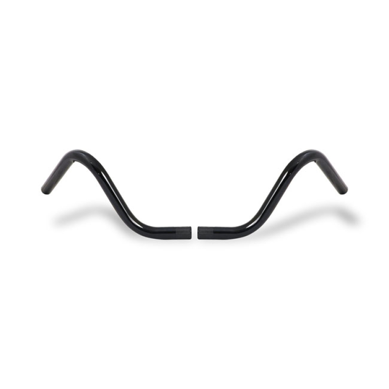 2-PIECE BUCKHORN STYLE HANDLEBAR 1" BLACK GLOSS BLACK FINISHED STEEL. 904131