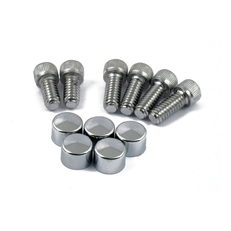 SMOOTHTOPPS, PUSH-ON BOLT & COVER KIT. CHROME FITS DERBY COVER (CLUTCH 905107