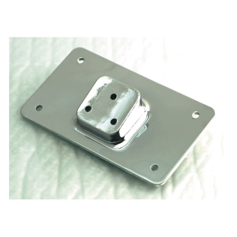 LICENSE PLATE BRACKET, FLAT. CHROME CHROME. FLAT STYLE. WITH 3-HOLE MO 905250