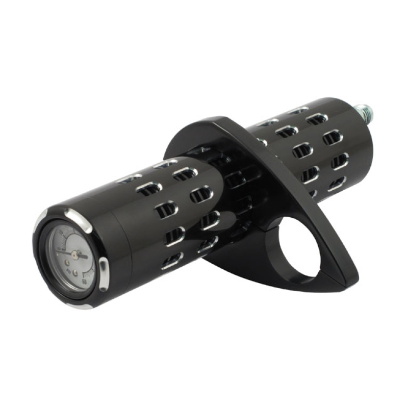 BILLET OIL COOLER, WITH OIL PRESSURE GAUGE. BLACK BLACK ANODIZED. WITH 905419