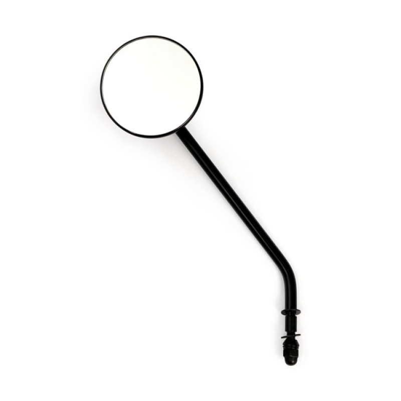 STEEL 3" ROUND MIRROR. BLACK, LONG STEM 906016