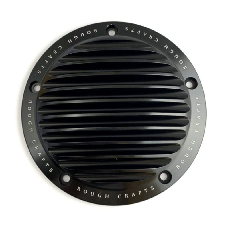 ROUGH CRAFTS, FINNED DERBY COVER. BLACK 6.4" DIAMETER. BLACK ANODIZED 906465