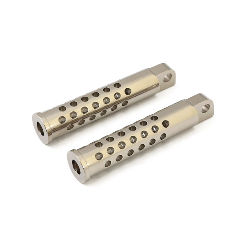 SHOOTER FOOT PEGS. NICKEL PLATED TRADITIONAL H-D MALE MOUNT.  NICKEL P 908001