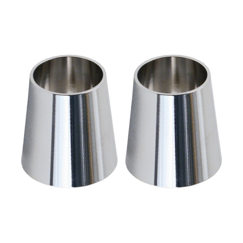 PAUGHCO, HANDLEBAR GRIP CONES FOR INTERNAL THROTTLE. CHROME TAPERED. 908207
