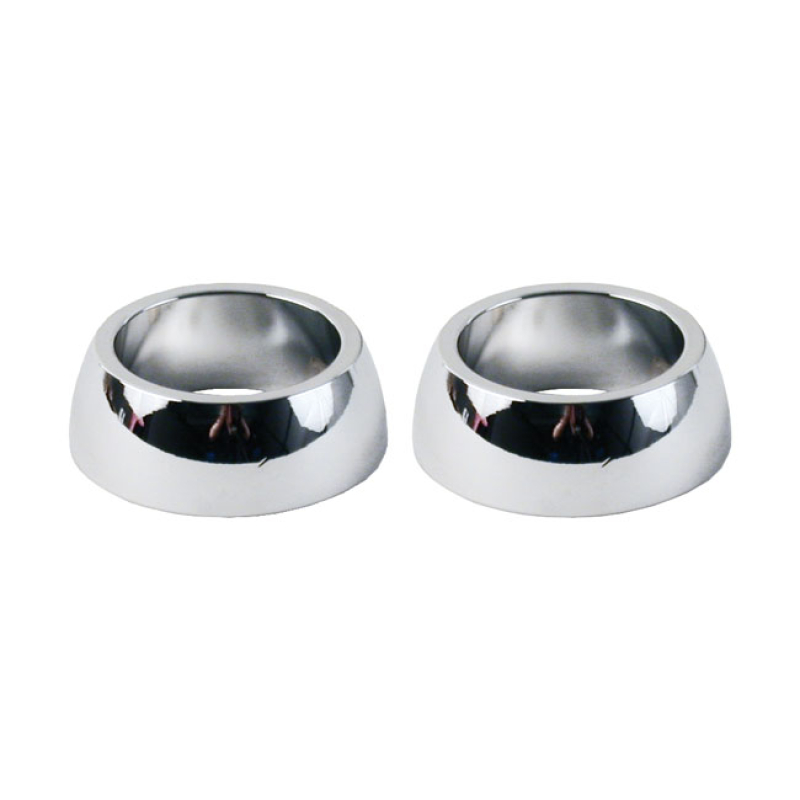 PAUGHCO, HANDLEBAR GRIP CONES FOR INTERNAL THROTTLE. CHROME RADIUSED. 908208